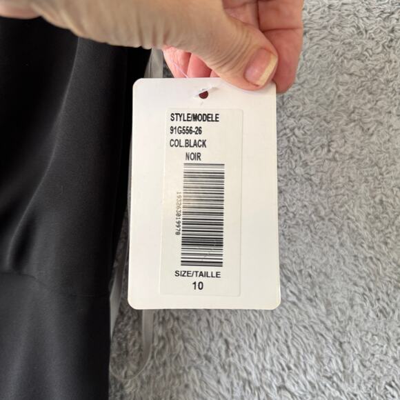 Mikael Aghal NWT Black Asymmetrical Evening Gown Dress Size 10 - Picture 10 of 14